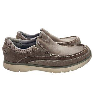 Dockers Leather Casual Slip-On Loafers Boat Shoes Tan Beige Men's 8